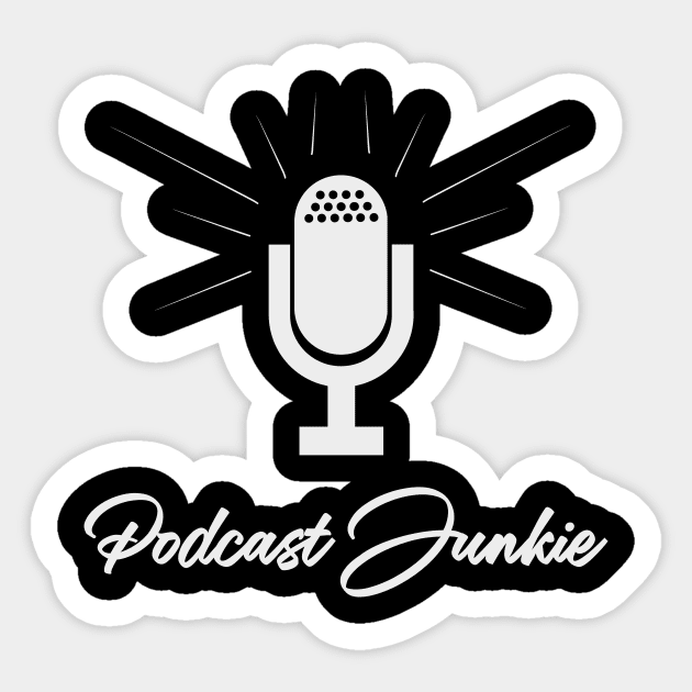 Podcast Junkie Microphone Funny Podcasters Sticker by Mellowdellow